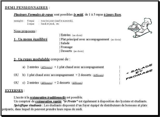 Formules restauration